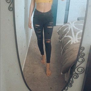 Top shop black distressed jeans